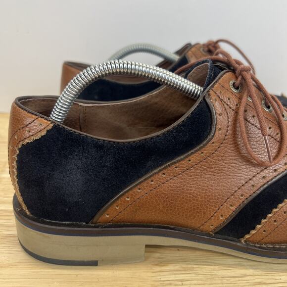 Mens Johnston & Murphy Wingtip Brogue Brown Blue Dress Derby Shoes Size 10.5 M main image 9